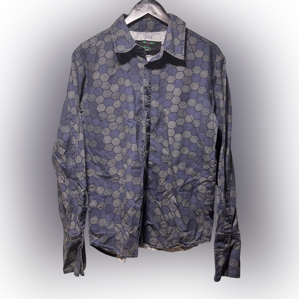 Vintage Tripp NYC Button Shirt Zippers Long Sleeve Size MED Y2K Goth Punk Grunge